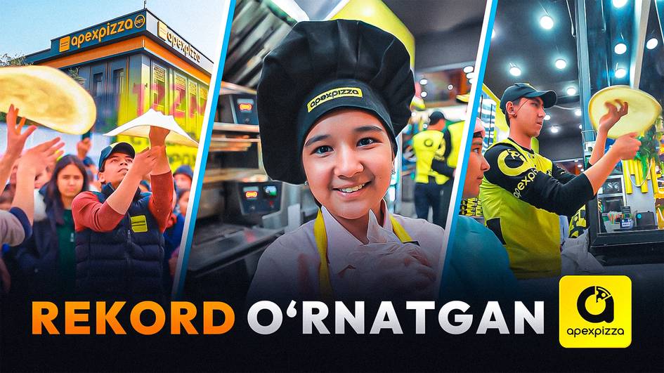 O‘zbekistonda “beshbarmoqli” hamda rekord o‘rnatgan 122 metrli pitssa haqida eshitganmisiz? (video)